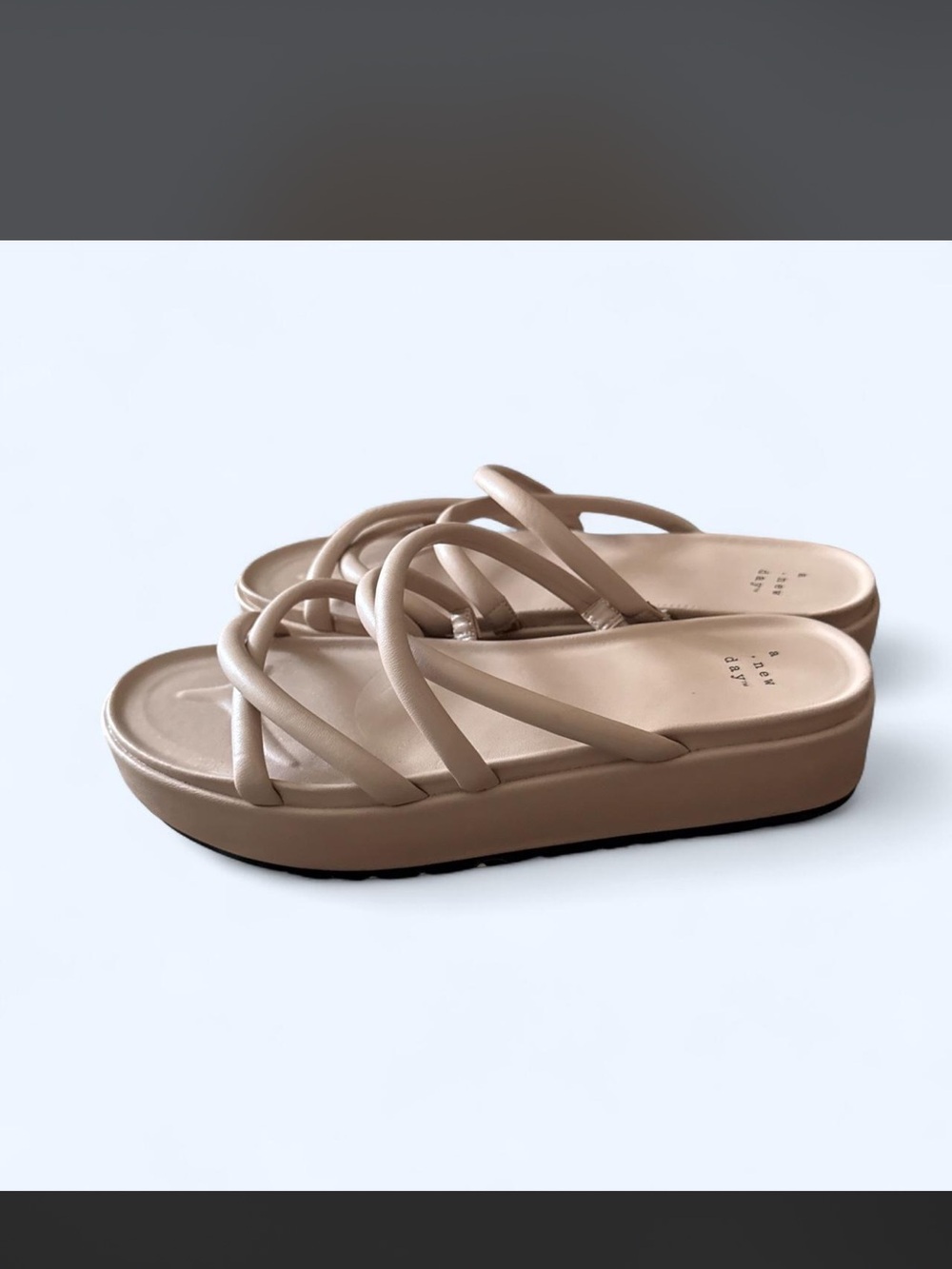 A New Day Nude Strappy Slide Sandals - Picture 5 of 5